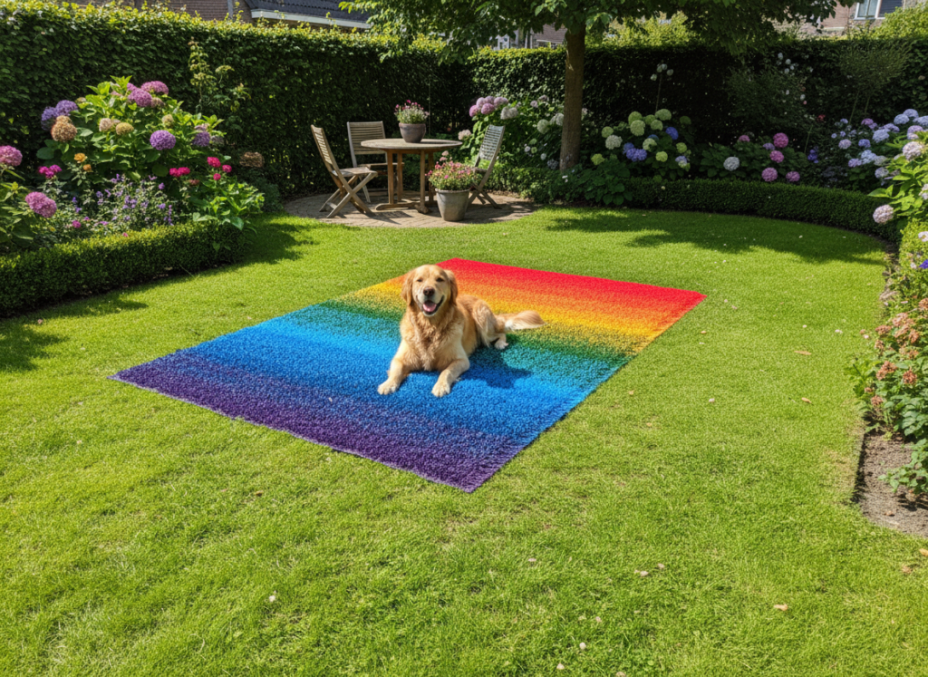 Rainbow Garden Dog 2